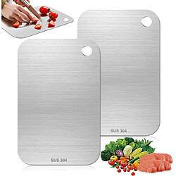 Vendos85 Lot de 2 Planches à Découper en Titane Inox