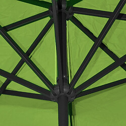 Decoshop26 Parasol de jardin extérieur avec volant Ø 5m Polyester / Alu 28kg vert sans pied 04_0003865