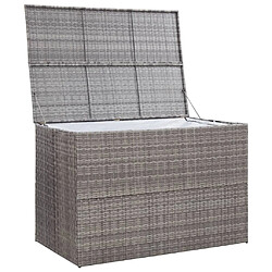 Avis Helloshop26 Coffre boîte meuble de jardin rangement gris 150 x 100 x 100 cm résine tressée 02_0013085