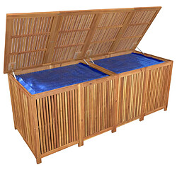 Helloshop26 Coffre boîte meuble de jardin rangement 200 x 80 x 75 cm bois massif d'acacia 02_0013020