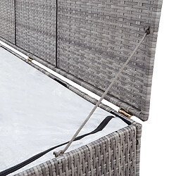 Helloshop26 Coffre boîte meuble de jardin rangement gris 150 x 100 x 100 cm résine tressée 02_0013085 pas cher
