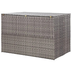 Helloshop26 Coffre boîte meuble de jardin rangement gris 150 x 100 x 100 cm résine tressée 02_0013085