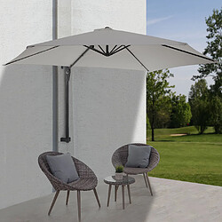 Decoshop26 Parasol mural pour balcon terrasse avec mât inclinable 3m polyester aluminium/acier 9kg couleur sable 04_0005639