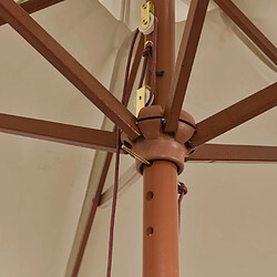 Avis Helloshop26 Parasol mobilier de jardin avec mât en bois 299 x 240 cm taupe 02_0008359