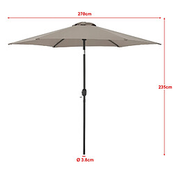 Helloshop26 Parasol hexagonal polyester 270 x 235 khaki 03_0008045