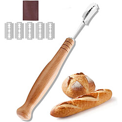 Vendos85 Couteau à Pain Précis avec 5 Lames et Étui Cuir