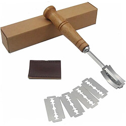 Vendos85 Couteau à pain avec lames interchangeables et étui cuir