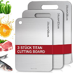 Vendos85 Lot de 3 Planches à Découper en Titane Durable
