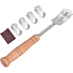 Vendos85 Couteau à pain en bois de hêtre et acier inoxydable