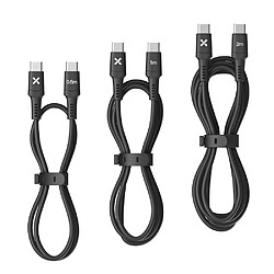 Xeofix Lot 3 câbles USB-C vers USB-C noirs 0,5/1/2 m 60W 480Mbps
