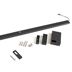 Emuca 5074454 Barre de penderie LED 1 158 mm noire avec détecteur