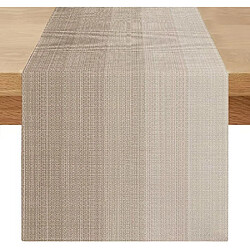 Vendos85 Chemin de Table Lin Beige-Marron 40×140 cm