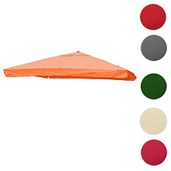 Mendler Toile pour parasol de luxe HWC-A96 avec rabat 3,5x3,5m Ø4,95m polyester 4kg ~ terrecuite