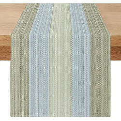 Vendos85 Chemin de Table Lin Style Vintage 180×40 cm Turquoise