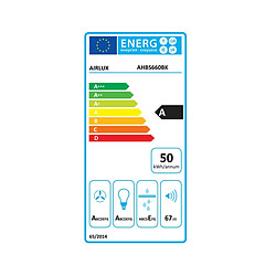 Hotte décorative murale 60cm 636m3/h noir - AHBS660BK - AIRLUX