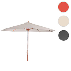 Mendler Parasol en bois, parasol de jardin Florida, parasol de marché, 3,5m ~ crème