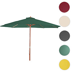 Mendler Parasol Florida, parasol de marché, Ø 3,5m polyester/bois 7kg ~ vert