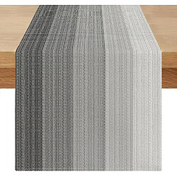 Vendos85 Chemin de Table Lin Style Vintage 180×40 cm Gris