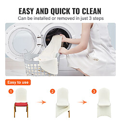 Acheter Vevor Housses chaise élastiques 100pcs ivoire, universelles, lavables, mariage/banquet
