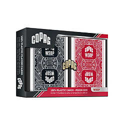 Copag World Series Of Poker Coffret 2 paquets cartes poker 100% plastique 63x88 mm