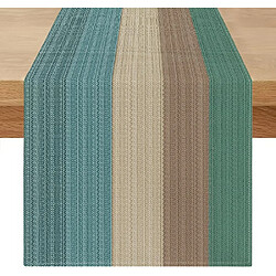 Vendos85 Chemin de Table Lin Style Vintage 180×40 cm Vert Foncé