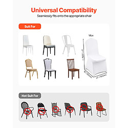 Acheter Vevor Housses chaise mariage 50pcs blanches, sans bras, polyester/élasthanne, décoration