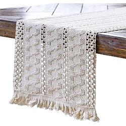 Vendos85 Chemin de Table Bohème Coton et Lin 30×140 cm