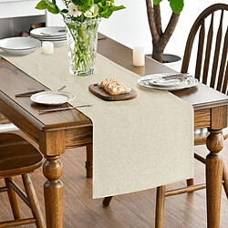 Vendos85 Chemin de Table Polyester Beige 40×180 cm