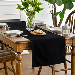 Vendos85 Chemin de Table Polyester Noir 40×100 cm