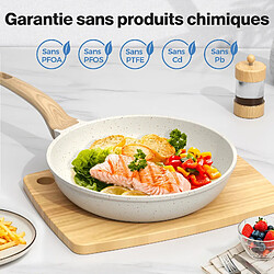 Poêle anti-adhésive 20 cm YASHE — Blanc pas cher