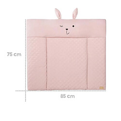 Matelas à langer - ROBA - Lily Rosa tête de lapin - 85 x 75 cm - Rose