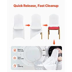 Vevor Housses chaise mariage 50pcs blanches, sans bras, polyester/élasthanne, décoration pas cher