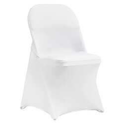 Vevor Housses de chaise pliantes en elasthanne extensible, 100 pcs, housses de protection universelle, amovibles et lavables, pour mariage, vacances, banquet, fete, celebration, salle a manger, blanc