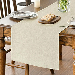Vendos85 Chemin de Table Polyester Beige 40×100 cm