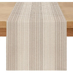 Vendos85 Chemin de Table Lin Style Vintage 180×40 cm Crème