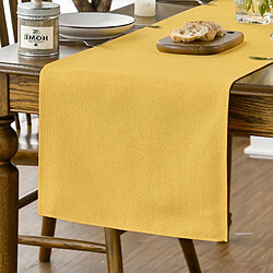 Vendos85 Chemin de Table Polyester Jaune 40×100 cm