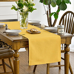 Vendos85 Chemin de Table Polyester Jaune 40×180 cm