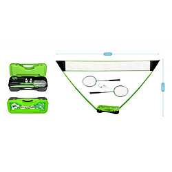 Avis Play4Fun Set de Badminton complet avec filet 295 x 38 x 154 cm, raquettes, volants et étui de rangement