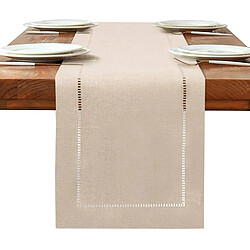 Vendos85 Chemin de Table Rectangulaire Beige 180x32 cm