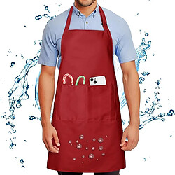 Vendos85 Tablier de cuisine imperméable 80 x 70 cm rouge