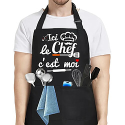 Vendos85 Tablier de cuisine coton – « Ici le chef, c’est moi »