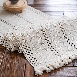 Vendos85 Chemin de Table Boho Macramé 30x90 cm Beige