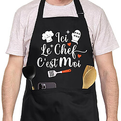 Vendos85 Tablier de cuisine "Ici le chef c'est moi"