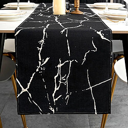 Vendos85 Chemin de Table Noir et Blanc 140×40 cm