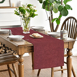 Vendos85 Chemin de Table Polyester Rouge Bordeaux 40×180 cm