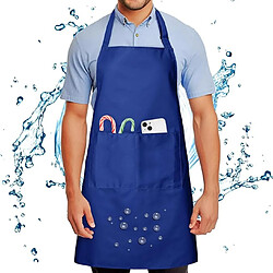 Vendos85 Tablier de cuisine imperméable 80 x 70 cm bleu foncé