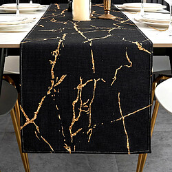 Vendos85 Chemin de Table Noir et Or 140×40 cm