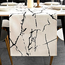 Vendos85 Chemin de Table Blanc et Noir 140×40 cm