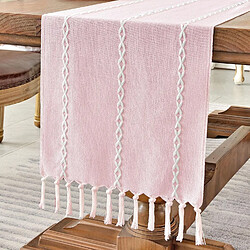 Vendos85 Chemin de table bohème 33×120 cm rose