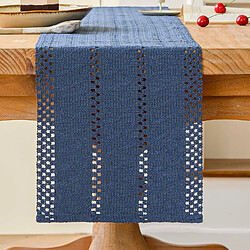 Vendos85 Chemin de Table Bohème Bleu Marine 30×140 cm